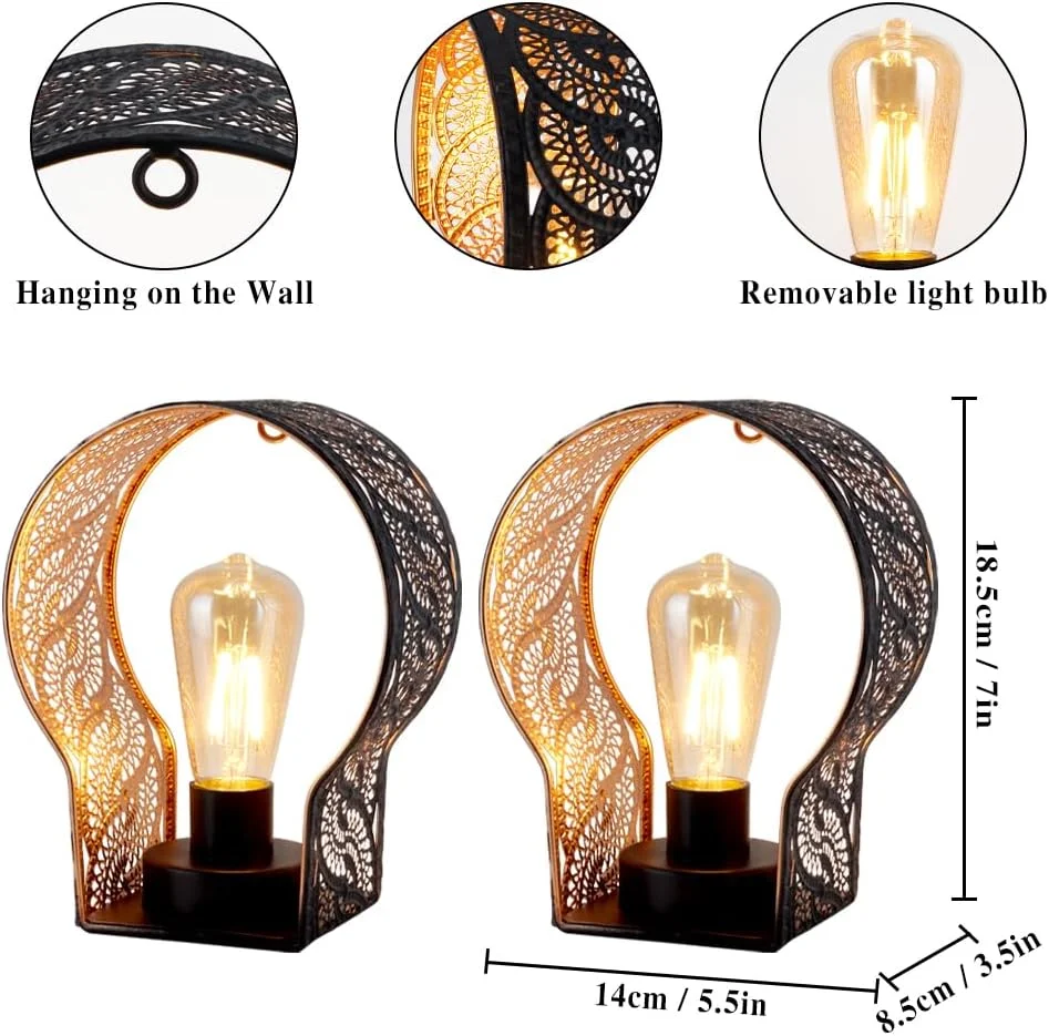 ست 2 عددی چراغ دیواری بدون سیم JSMY، شمعدان دیواری قفس فلزی با تایمر 6 ساعته، مناسب برای اتاق نشیمن، اتاق خواب، آشپزخانه، راهرو و راه پله ست 2 عددی چراغ دیواری بدون سیم JSMY، شمعدان دیواری قفس فلزی با تایمر 6 ساعته، مناسب برای اتاق نشیمن، اتاق خواب، آشپزخانه، راهرو و راه پله