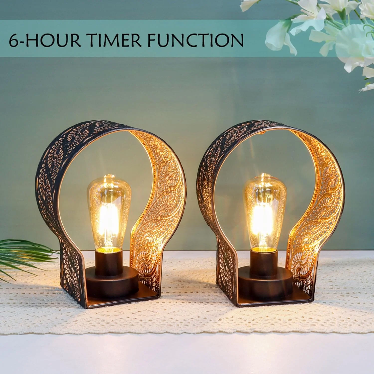 ست 2 عددی چراغ دیواری بدون سیم JSMY، شمعدان دیواری قفس فلزی با تایمر 6 ساعته، مناسب برای اتاق نشیمن، اتاق خواب، آشپزخانه، راهرو و راه پله ست 2 عددی چراغ دیواری بدون سیم JSMY، شمعدان دیواری قفس فلزی با تایمر 6 ساعته، مناسب برای اتاق نشیمن، اتاق خواب، آشپزخانه، راهرو و راه پله