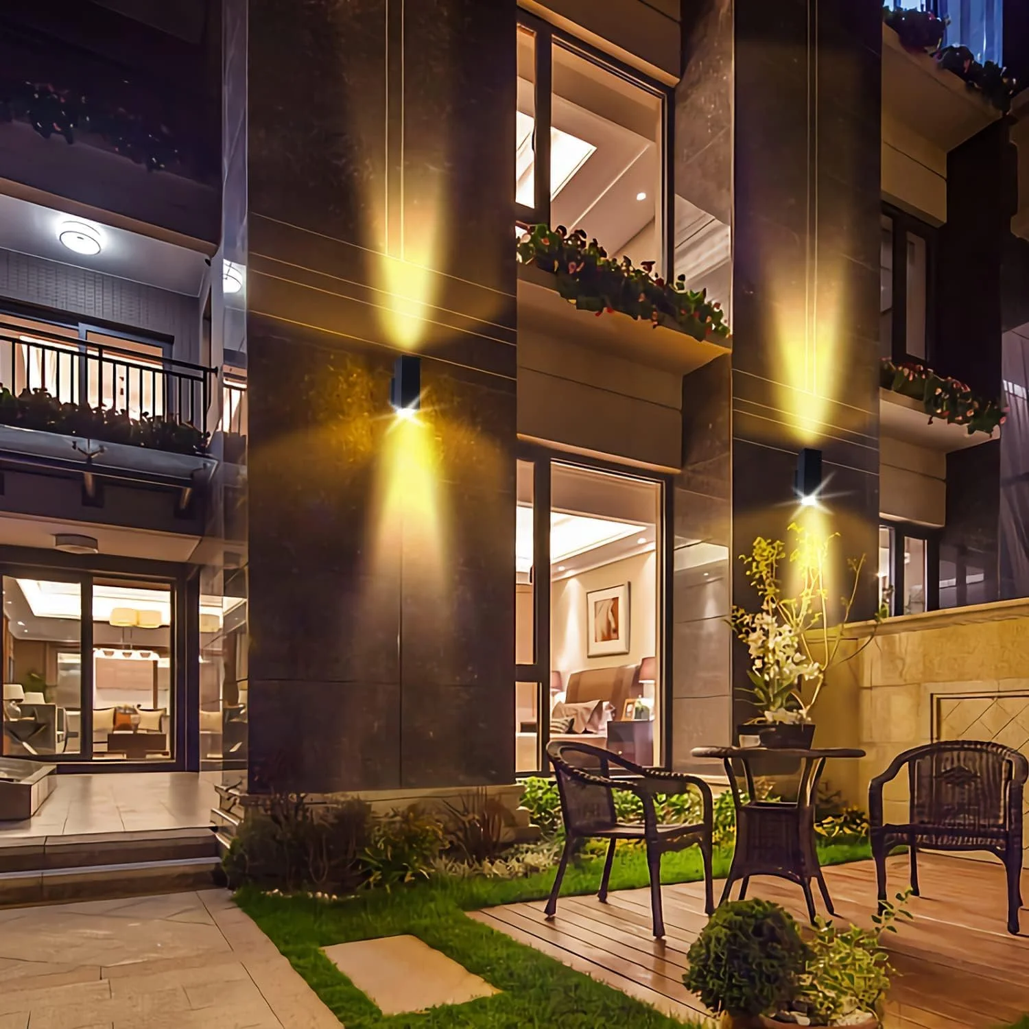 چراغ دیواری مشکی مدرن HUA QIANG WANG مناسب فضای باز، پایه GU10، چراغ دیواری بیرونی رو به بالا و پایین، ضد آب IP65، مناسب برای درب ورودی، ایوان، باغ، پاسیو چراغ دیواری مشکی مدرن HUA QIANG WANG مناسب فضای باز، پایه GU10، چراغ دیواری بیرونی رو به بالا و پایین، ضد آب IP65، مناسب برای درب ورودی، ایوان، باغ، پاسیو