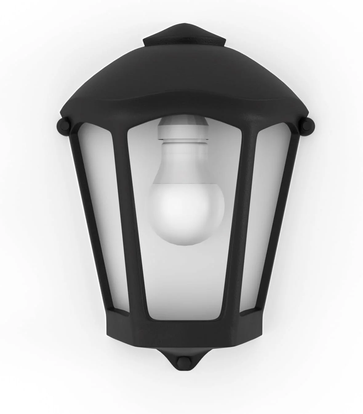 چراغ دیواری فضای باز فوماگالی FABIO M21.000، چراغ نیمه فانوسی LED تا 12 وات، چراغ دیواری ضد آب IP55 برای نورپردازی عرشه، حصار، بالکن، تراس، باغ با سرپیچ لامپ E27 (مشکی)