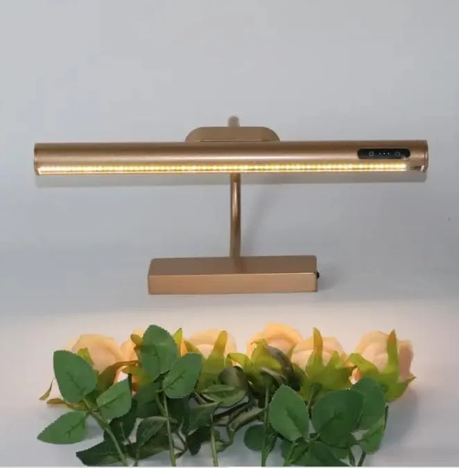 چراغ تابلوی طلایی مایا، چراغ دیواری بدون سیم دیمر دار با کنترلر و تایمر، چراغ تابلوی باتری خور، قابل شارژ 5000 میلی آمپر ساعت، چراغ های طلایی برای تابلوها روی دیوار، نقاشی ها، دارت بورد