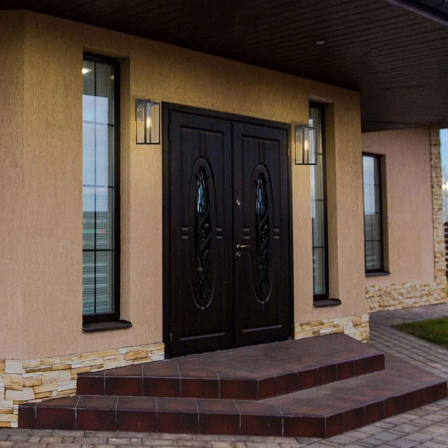 چراغ دیواری بیرونی 40 سانتی متری Globe Electric 44176 Bowery، مشکی مات، شیشه شفاف، مقاوم در برابر آب و هوا، چراغ ایوان، چراغ های دیوارکوب، چراغ برای خانه چراغ دیواری بیرونی 40 سانتی متری Globe Electric 44176 Bowery، مشکی مات، شیشه شفاف، مقاوم در برابر آب و هوا، چراغ ایوان، چراغ های دیوارکوب، چراغ برای خانه