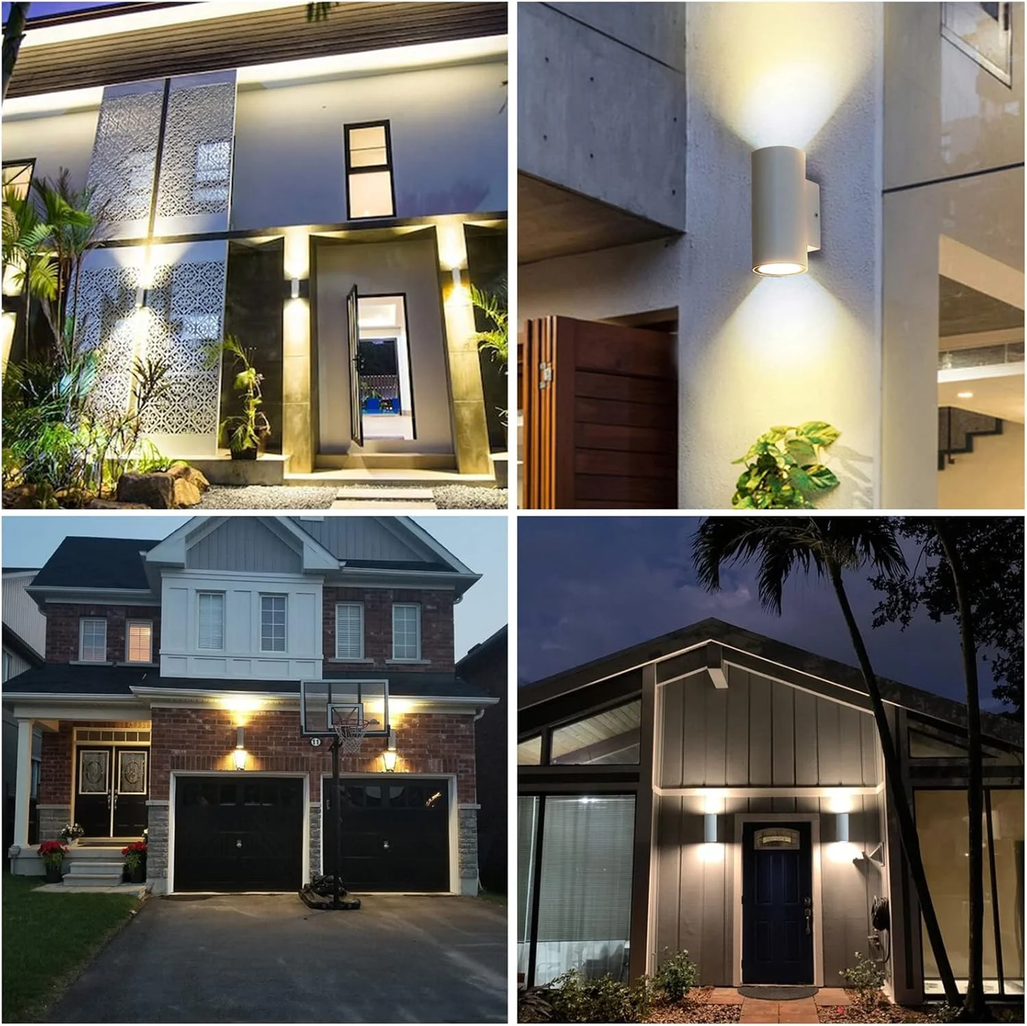 چراغ دیواری بیرونی ابیون، چراغ دیواری LED بالا و پایین IP65، روشنایی 10 وات x 2، شمعدان دیواری آلومینیومی مدرن برای اتاق نشیمن داخلی و خارجی (سفید) چراغ دیواری بیرونی ابیون، چراغ دیواری LED بالا و پایین IP65، روشنایی 10 وات x 2، شمعدان دیواری آلومینیومی مدرن برای اتاق نشیمن داخلی و خارجی (سفید)