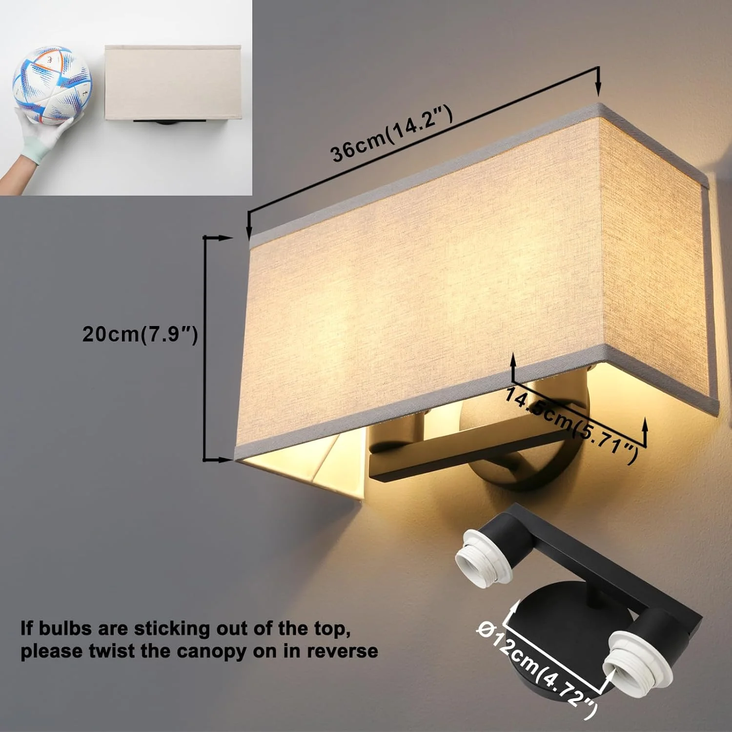 چراغ دیواری مخفی کنار تختخواب پرمو، چراغ تکی 2-شاخه، سبک صنعتی وینتج با سایه پارچه ای مربعی برای مطالعه، اتاق خواب، اتاق نشیمن، اتاق غذاخوری، هتل (سفید) چراغ دیواری مخفی کنار تختخواب پرمو، چراغ تکی 2-شاخه، سبک صنعتی وینتج با سایه پارچه ای مربعی برای مطالعه، اتاق خواب، اتاق نشیمن، اتاق غذاخوری، هتل (سفید)
