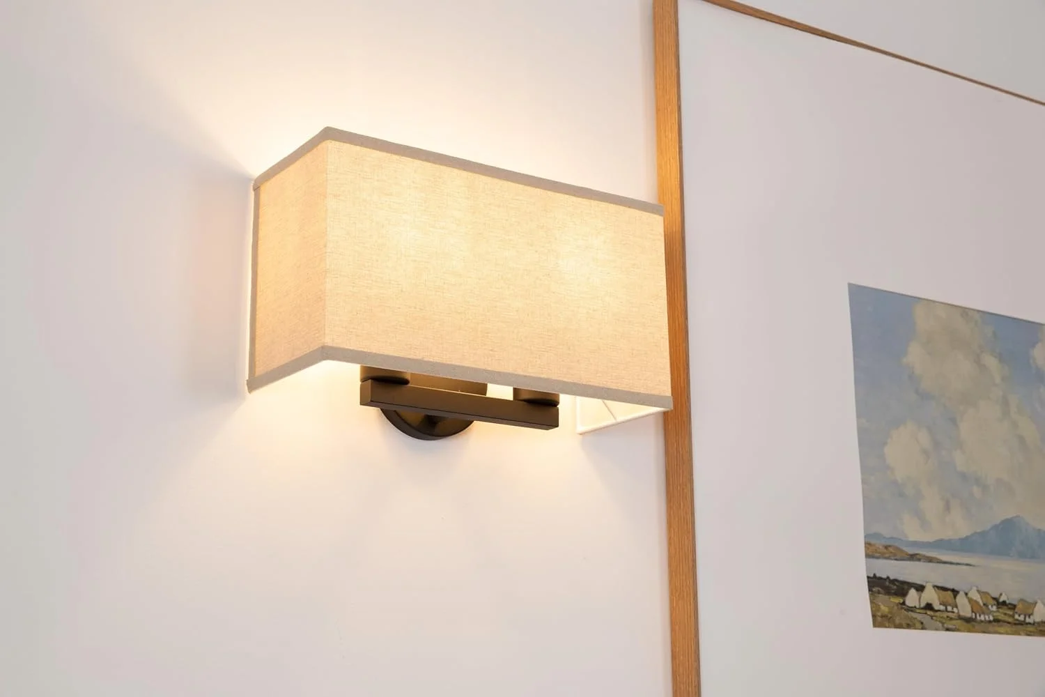 چراغ دیواری مخفی کنار تختخواب پرمو، چراغ تکی 2-شاخه، سبک صنعتی وینتج با سایه پارچه ای مربعی برای مطالعه، اتاق خواب، اتاق نشیمن، اتاق غذاخوری، هتل (سفید) چراغ دیواری مخفی کنار تختخواب پرمو، چراغ تکی 2-شاخه، سبک صنعتی وینتج با سایه پارچه ای مربعی برای مطالعه، اتاق خواب، اتاق نشیمن، اتاق غذاخوری، هتل (سفید)