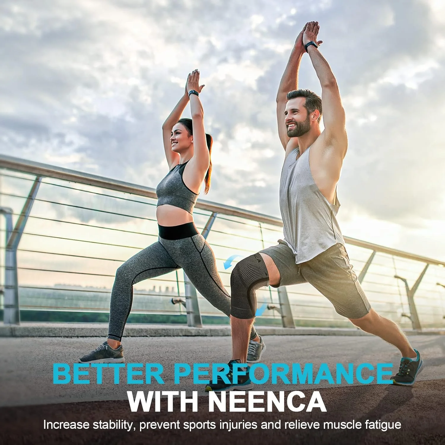 زانوبند نینکا - زانوبند برای درد زانو، تسکین درد مفاصل، تورم، تسکین التهاب و گردش خون، پشتیبانی زانو برای زنان و مردان