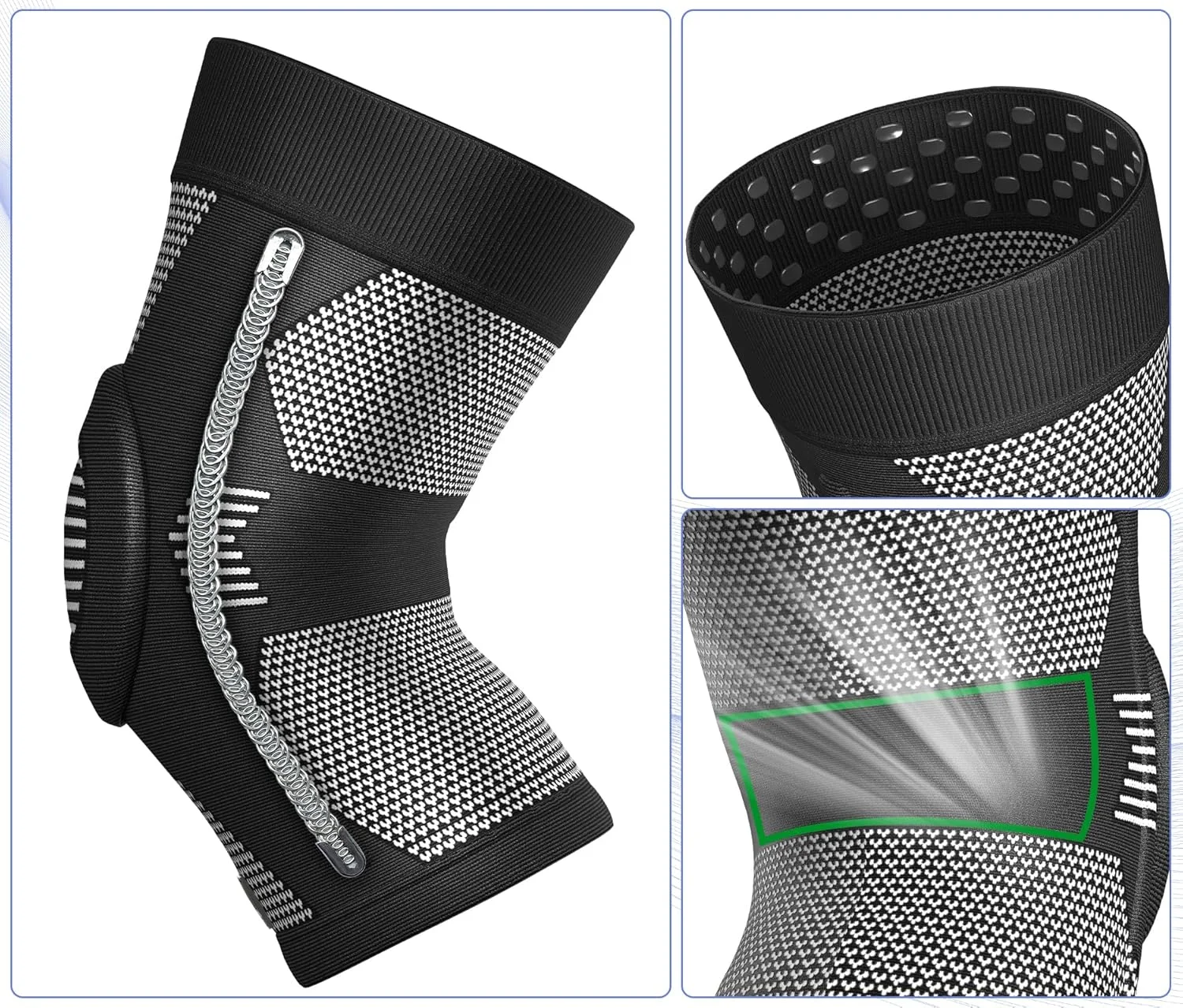 زانوبند لولایی NEENCA مدل YHX016-US-Black-XL برای درد زانو