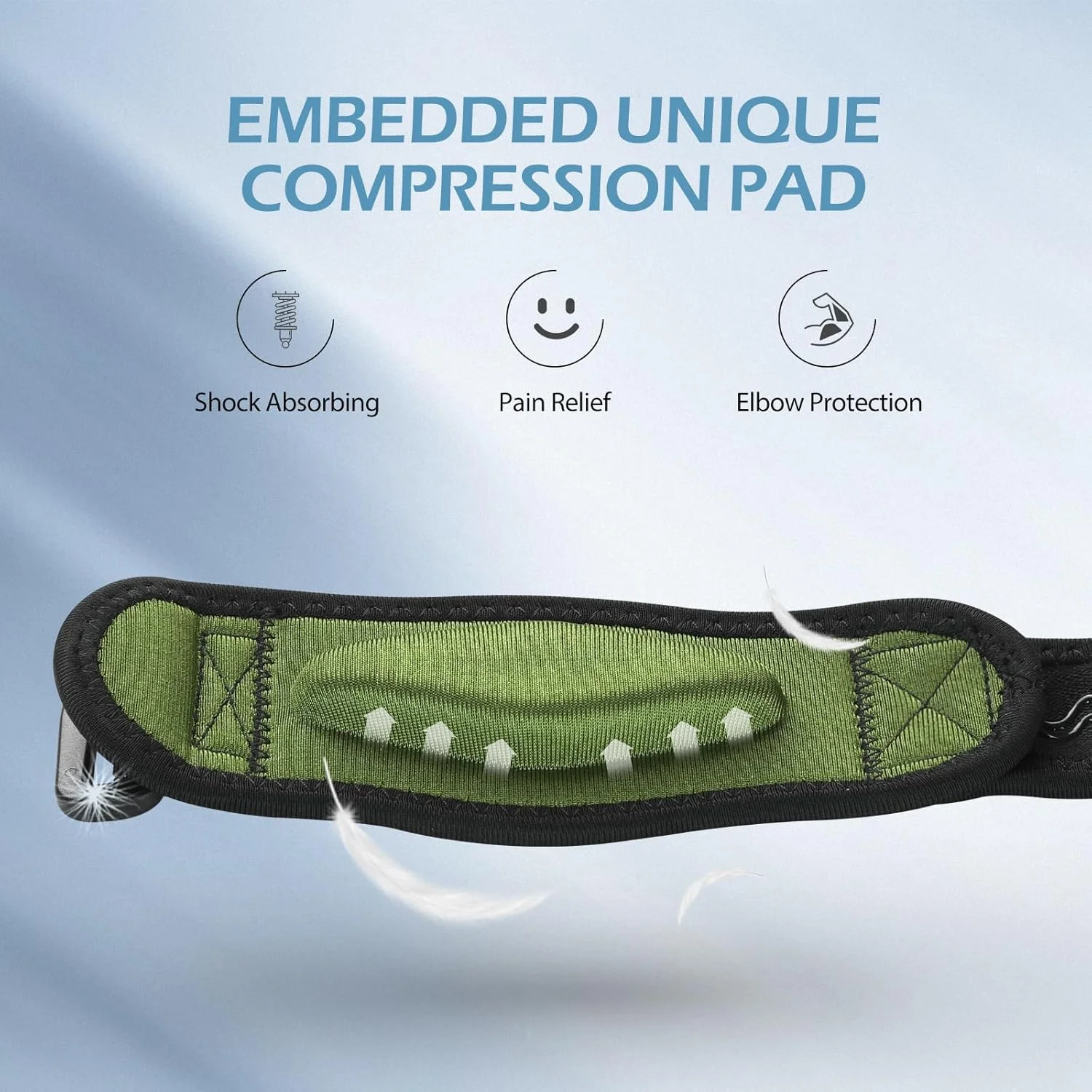 آرنج بند ای جی پی تک برای تاندونیت و آرنج تنیس بازان، بسته 2 عددی، بازوبند ساپورت آرنج گلف بازان تنیس باز، بند آرنج وزنه برداری با پد فشاری برای مردان و زنان (سبز)