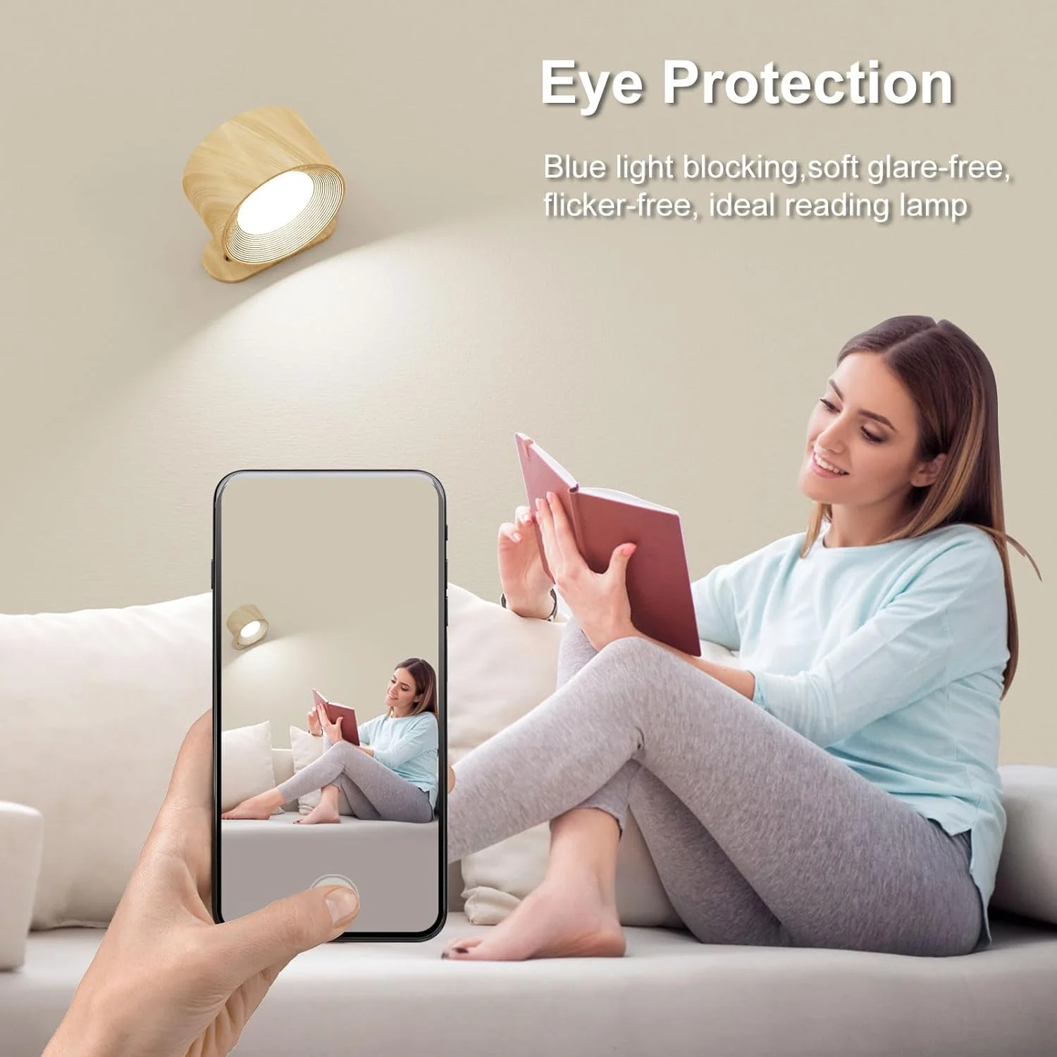 چراغ دیواری LED با باتری، بسته 2 عددی، دارای 3 حالت رنگی، 3 سطح روشنایی، کنترل لمسی مغناطیسی با قابلیت چرخش 360 درجه، چراغ مطالعه برای اتاق نشیمن و اتاق خواب چراغ دیواری LED با باتری، بسته 2 عددی، دارای 3 حالت رنگی، 3 سطح روشنایی، کنترل لمسی مغناطیسی با قابلیت چرخش 360 درجه، چراغ مطالعه برای اتاق نشیمن و اتاق خواب