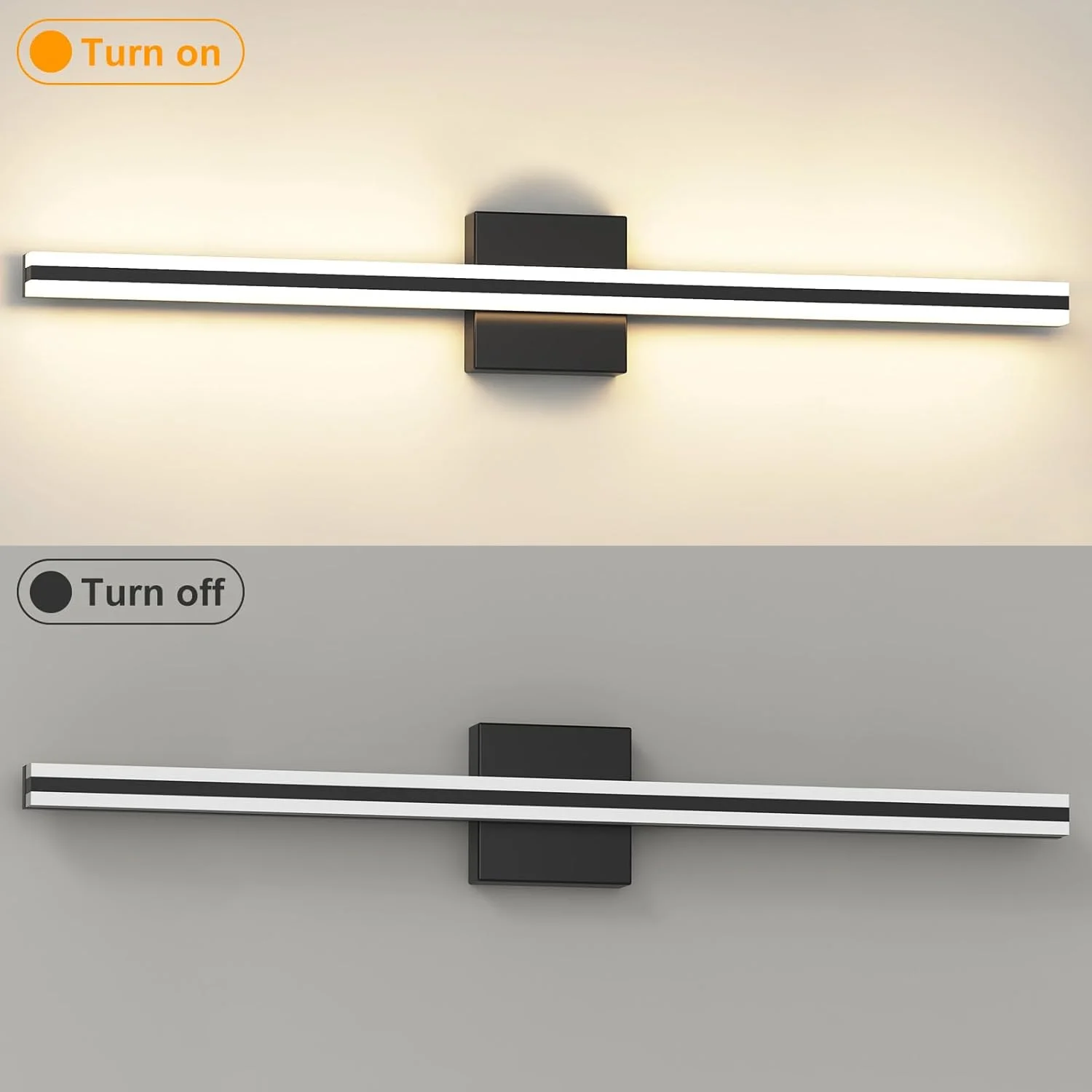 چراغ ال ای دی روشویی، چراغ های مشکی IP44 مناسب بالای آینه، چراغ دیواری مدرن حمام، چراغ دیوارکوب داخلی 3000K-4000K-5000K (80 سانتی متر) چراغ ال ای دی روشویی، چراغ های مشکی IP44 مناسب بالای آینه، چراغ دیواری مدرن حمام، چراغ دیوارکوب داخلی 3000K-4000K-5000K (80 سانتی متر)