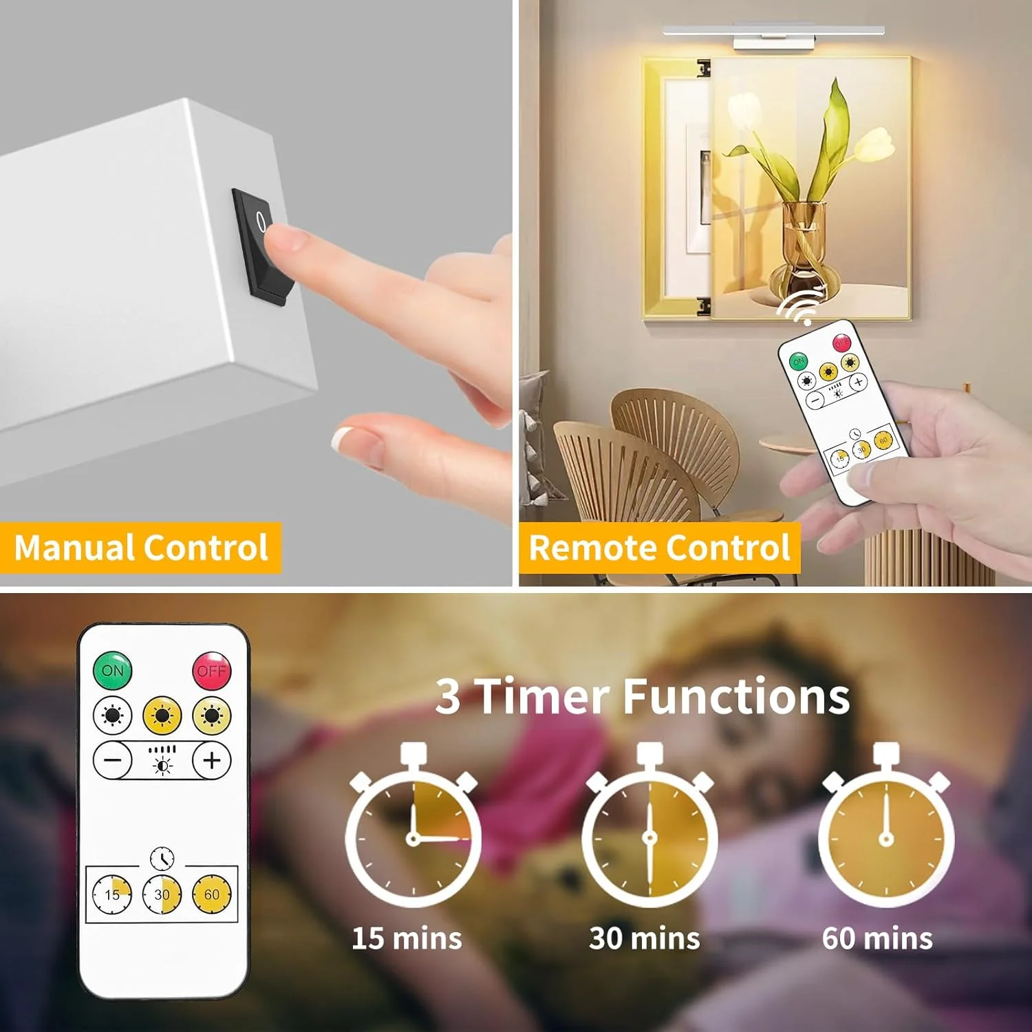 چراغ تصویر باکان، چراغ نقاشی ال ای دی با باتری و کنترل از راه دور، چراغ هنری بی سیم 3000K/4000K/6500K، 16 اینچ، چراغ پرتره برای قاب های هنری، چراغ های دیواری تزئینی (نقره ای) چراغ تصویر باکان، چراغ نقاشی ال ای دی با باتری و کنترل از راه دور، چراغ هنری بی سیم 3000K/4000K/6500K، 16 اینچ، چراغ پرتره برای قاب های هنری، چراغ های دیواری تزئینی (نقره ای)