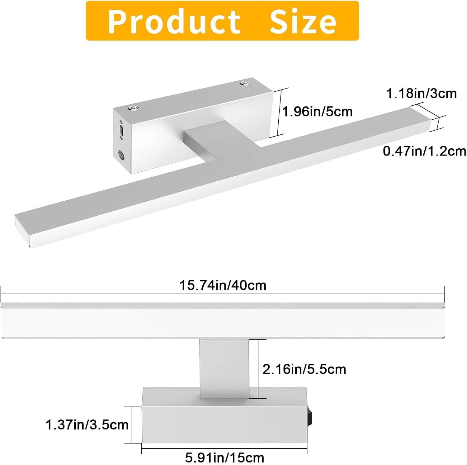 چراغ تصویر، چراغ نقاشی ال ای دی با باتری و کنترل از راه دور، چراغ هنری بی سیم 3000K/4000K/6500K، 16 اینچ، چراغ پرتره برای قاب های هنری، چراغ های دیواری تزئینی (نقره ای) چراغ تصویر، چراغ نقاشی ال ای دی با باتری و کنترل از راه دور، چراغ هنری بی سیم 3000K/4000K/6500K، 16 اینچ، چراغ پرتره برای قاب های هنری، چراغ های دیواری تزئینی (نقره ای)