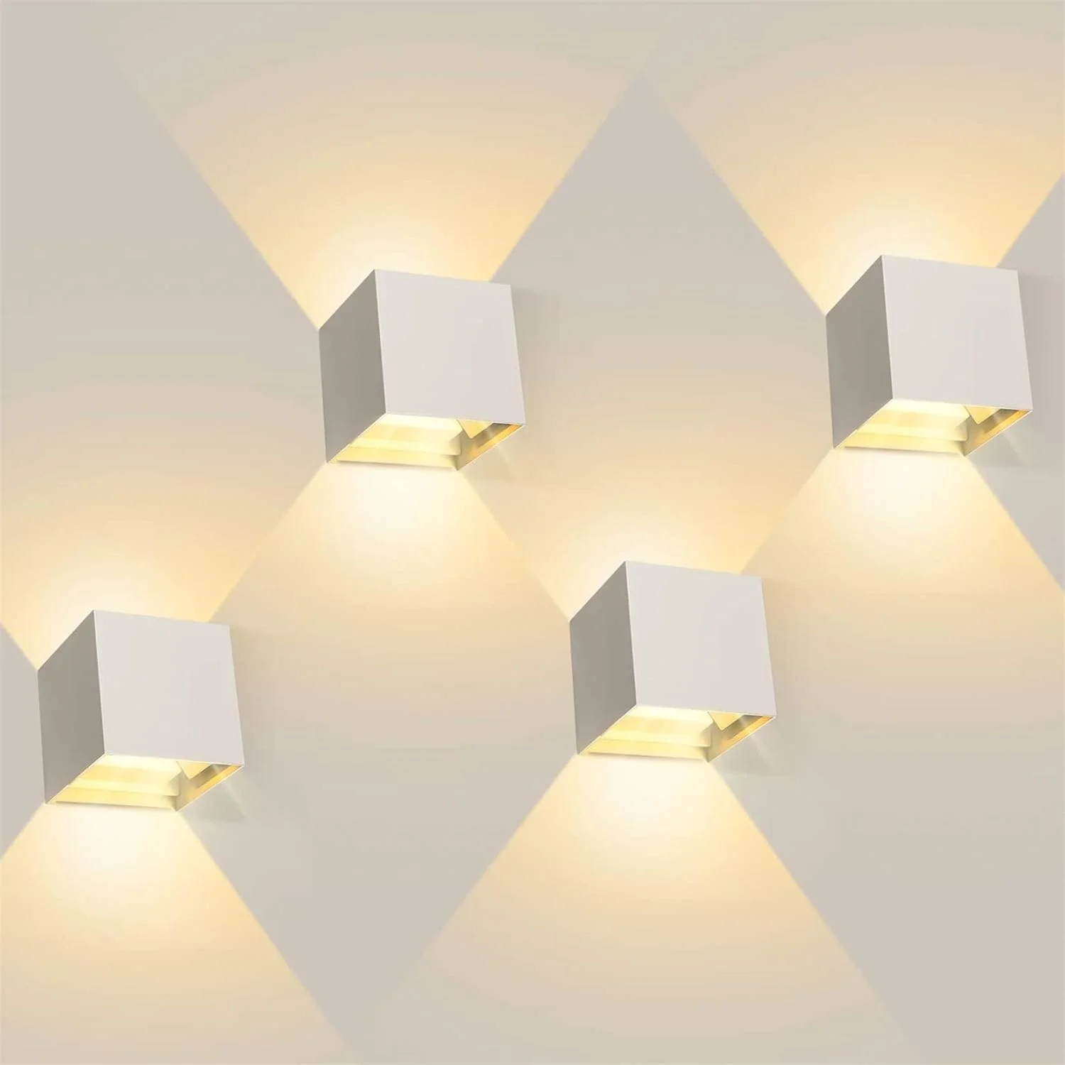 چراغ های دیواری باکانه، چراغ های دیواری ال ای دی بالا و پایین مدرن 6 وات IP66 ضد آب، چراغ های دیواری (سفید-نور گرم)، 4 عدد چراغ های دیواری باکانه، چراغ های دیواری ال ای دی بالا و پایین مدرن 6 وات IP66 ضد آب، چراغ های دیواری (سفید-نور گرم)، 4 عدد