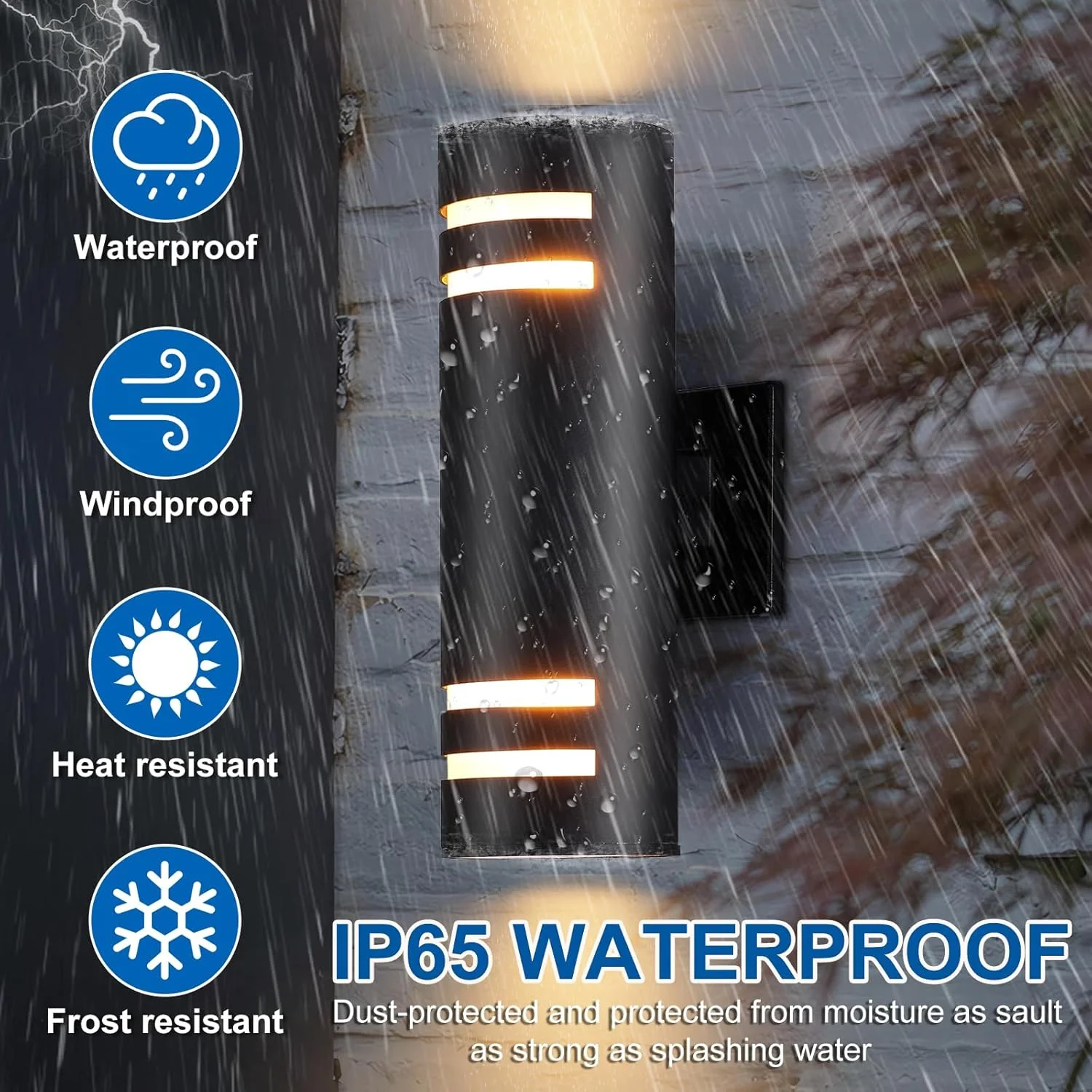 چراغ دیواری بیرونی Aiwewin، بدنه چراغ دیواری آلومینیومی رو به بالا و پایین با نور سفید گرم 3000K، مناسب برای ایوان و پاسیو، باغ، حیاط خلوت و گاراژ چراغ دیواری بیرونی Aiwewin، بدنه چراغ دیواری آلومینیومی رو به بالا و پایین با نور سفید گرم 3000K، مناسب برای ایوان و پاسیو، باغ، حیاط خلوت و گاراژ