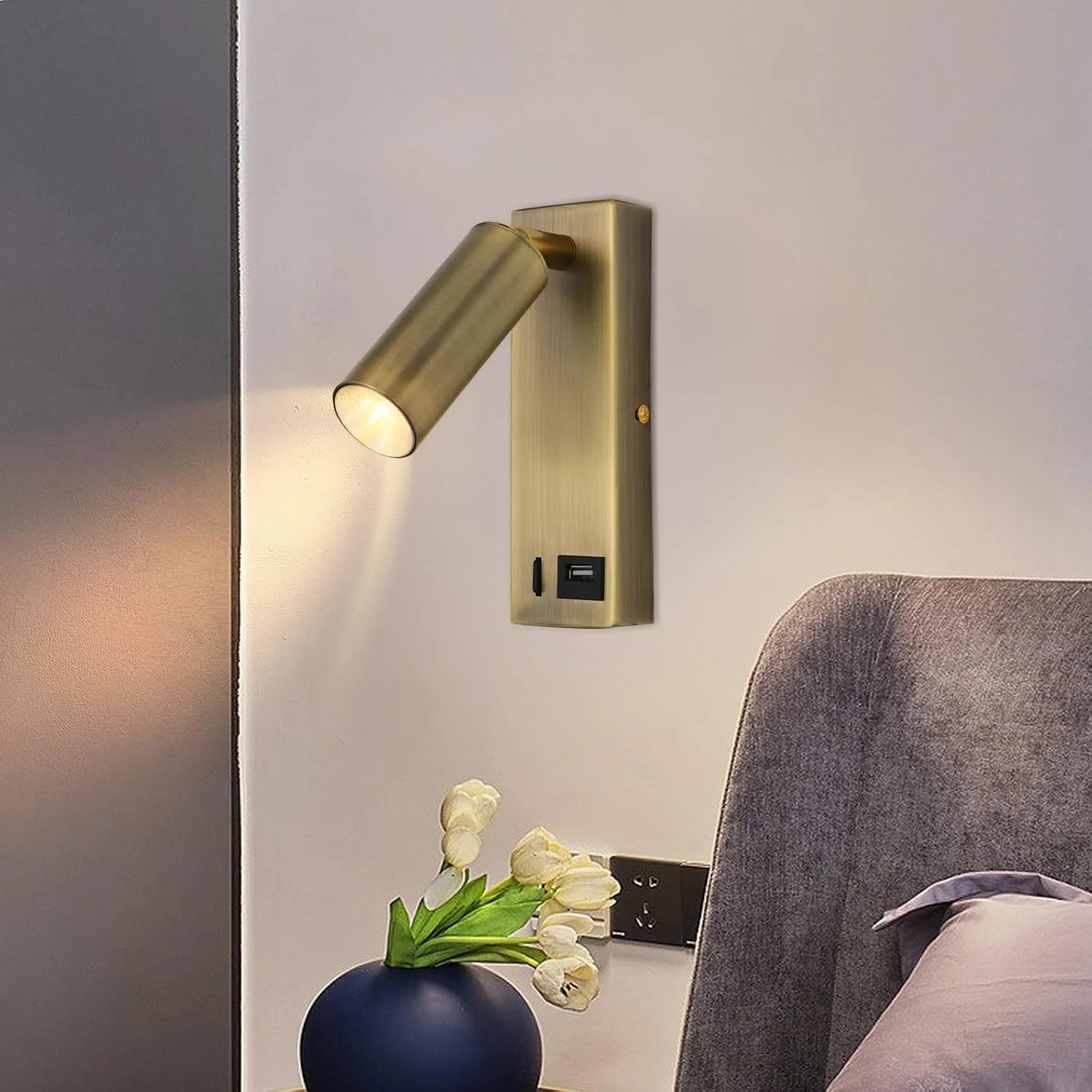 چراغ دیواری ال ای دی Azonee، چراغ مطالعه کنار تخت، چراغ های توکار قابل تنظیم بالای تخت با سوئیچ و پورت USB، چراغ های دیواری تزئینی کنار تخت هتلی، چراغ دیواری برای مطالعه چراغ دیواری ال ای دی Azonee، چراغ مطالعه کنار تخت، چراغ های توکار قابل تنظیم بالای تخت با سوئیچ و پورت USB، چراغ های دیواری تزئینی کنار تخت هتلی، چراغ دیواری برای مطالعه