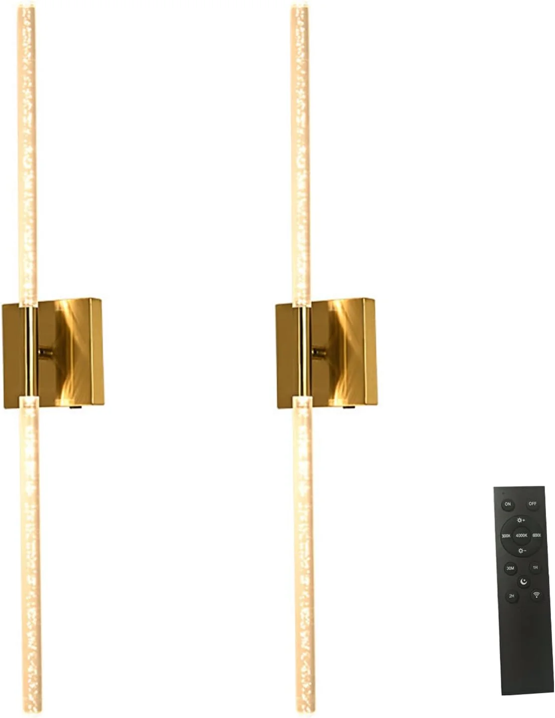 چراغ دیواری بی سیم ALISMAEEL بسته 2 عددی، 3000K-6000K قابل تنظیم نور و شارژی با کنترل از راه دور، چراغ های دیواری 350 درجه برای اتاق نشیمن، راهرو، اتاق خواب