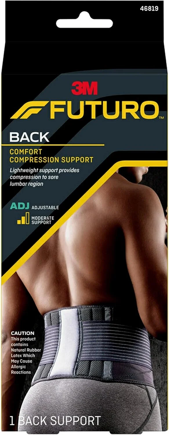 پشتی کمری فوتورو با قابلیت تنظیم سایز، 1 عدد در بسته | رنگ خاکستری تیره | 46819ENR | پشتیبانی سبک وزن، فشار مناسب را به ناحیه کمر وارد می کند | پشتی کمری