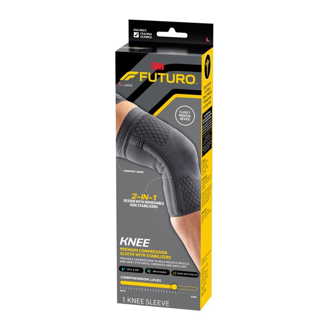 آستین فشاری زانوی ممتاز FUTURO با تثبیت کننده، سایز L