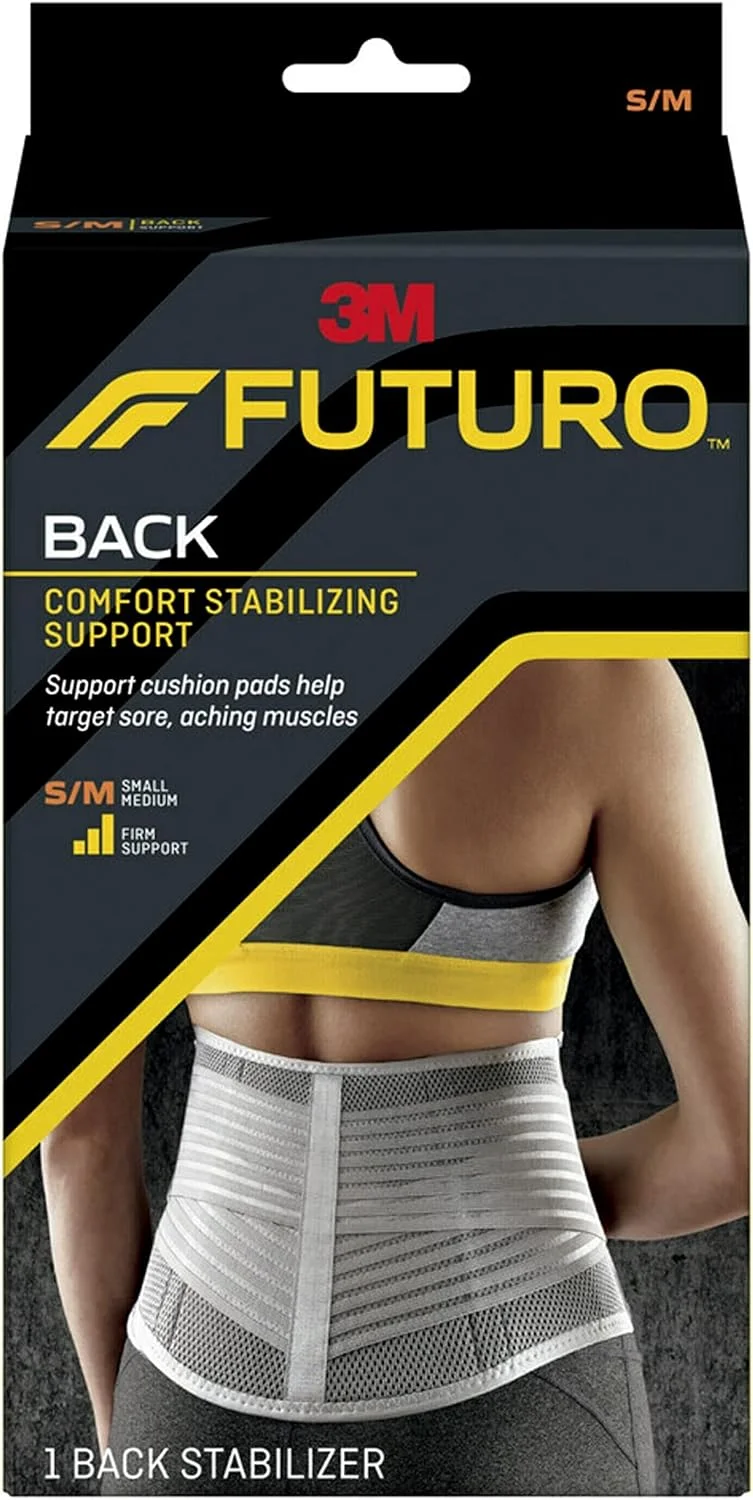 فوتورو کمربند طبی تثبیت کننده کمر سایز کوچک/متوسط، 1 عدد در بسته | رنگ بژ/خاکستری | 46815EN | پدهای بالشتکی به تسکین عضلات دردناک کمک می کنند | حمایت محکم | پشتیبانی از کمر