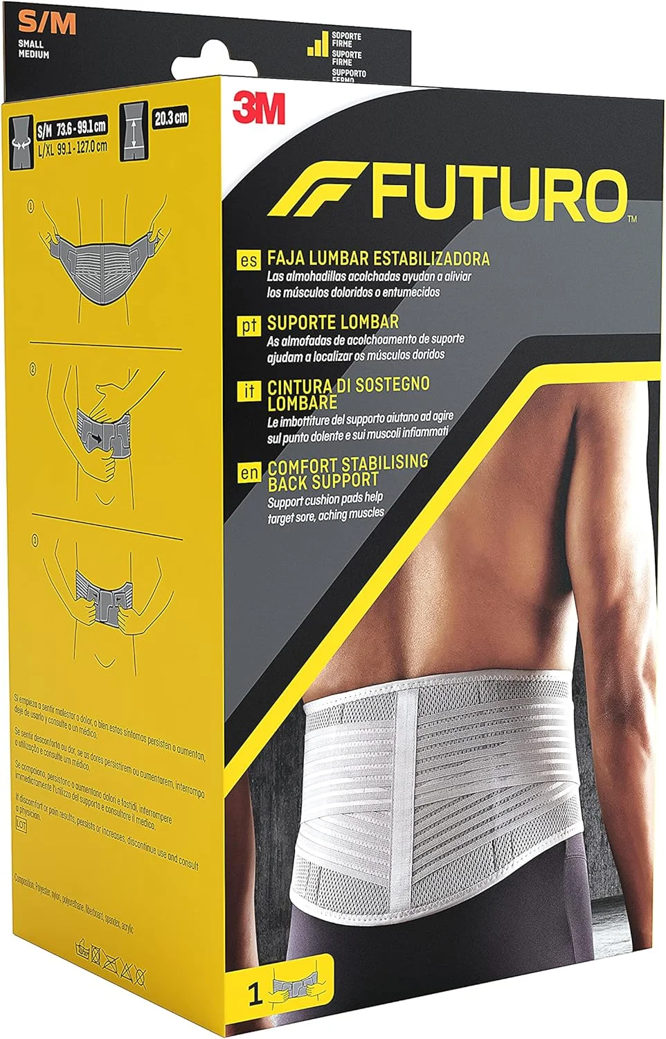 کمربند کمری فوتورو تقویت شده سفید سایز کوچک/متوسط