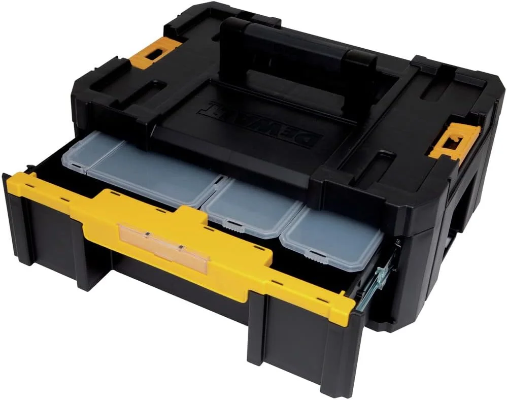 جعبه ابزار DEWALT، TSTAK III، کشوی عمیق تکی، قفل های مقاوم، محفظه های جداشدنی برای ابزار و لوازم جانبی کوچک (DWST17803)