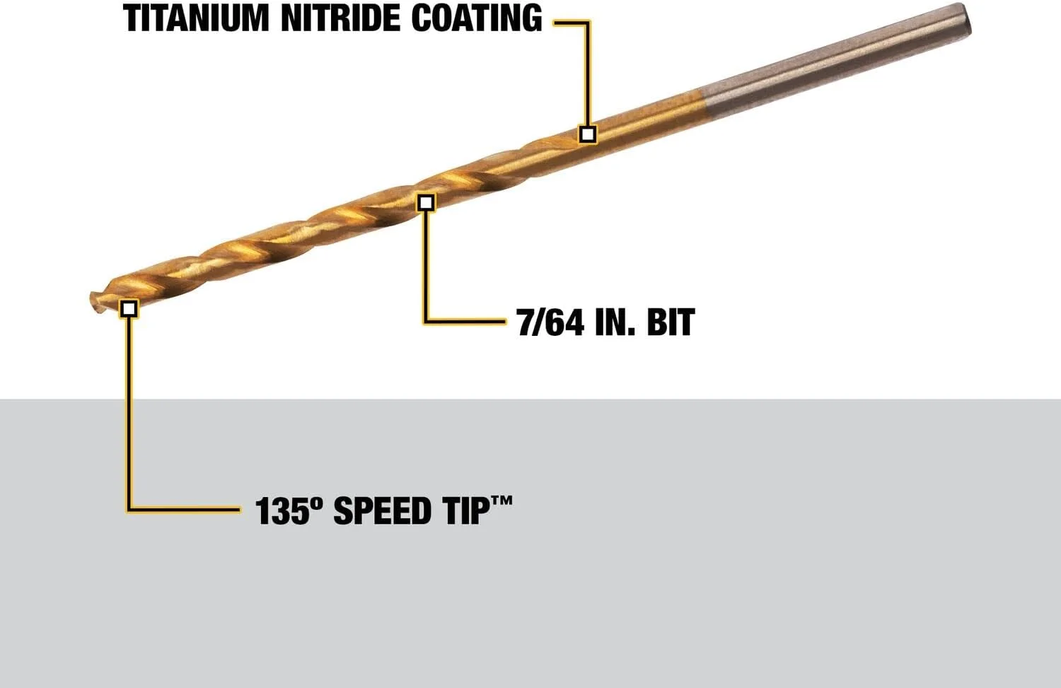 مته فلز تیتانیوم دیوالت DW1307 سایز 7/64 اینچ