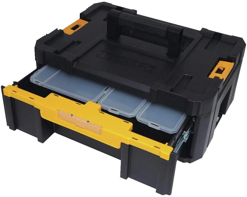 جعبه ابزار DEWALT، TSTAK III، کشوی عمیق تکی، قفل های مقاوم، محفظه های جداشدنی برای ابزار و لوازم جانبی کوچک (DWST17803)