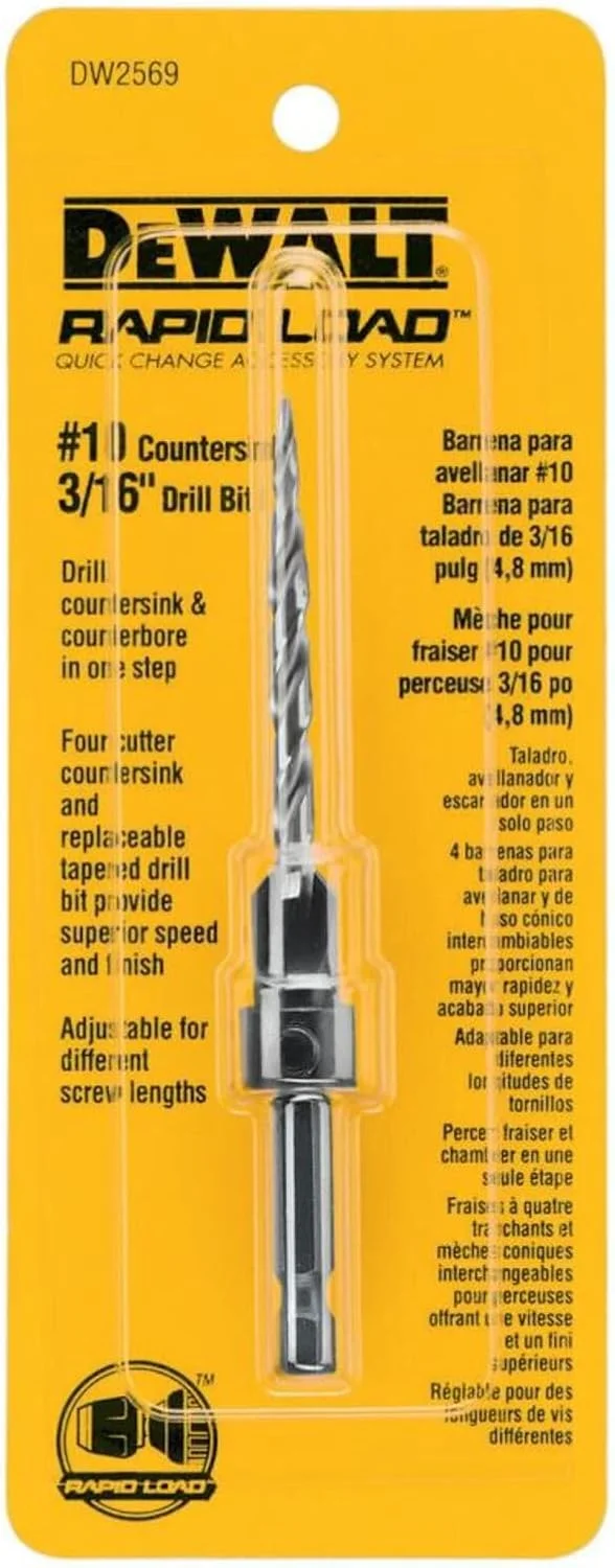 فرو رفتگی شماره 10 DEWALT DW2569 با مته 3/16 اینچی