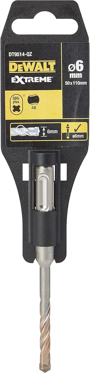 مته بتن گیر اکستریم دیوالت SDS-Plus، سایز 6.0x110 میلیمتر، زرد/مشکی، مدل Dt9514-Qz مته بتن گیر اکستریم دیوالت SDS-Plus، سایز 6.0x110 میلیمتر، زرد/مشکی، مدل Dt9514-Qz