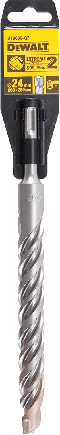 مته بتن کن چهارشیار Dewalt Extreme 2 سایز 24x250 میلی متر، زرد/مشکی، مدل Dt9609-Qz