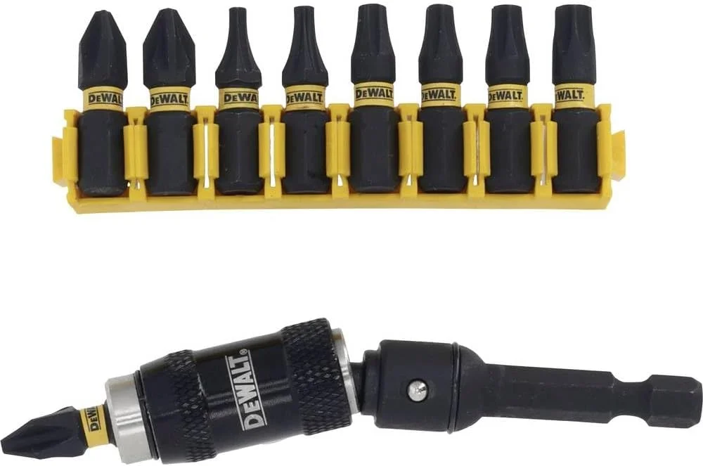 مجموعه سری پیچ گوشتی ضربه ای دیوالت مدل DT70578T (۱۰ عددی، به همراه نگهدارنده سری چرخشی و آستین مغناطیسی، فیت عالی)