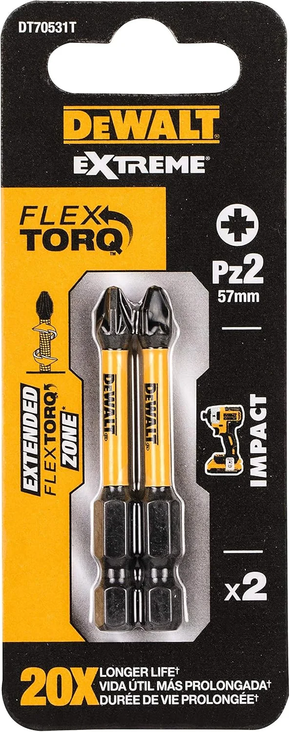 نوک پیچ گوشتی ضربه ای دیوالت PZ2 طول 50 میلی متر مدل DT70531T - بسته 2 عددی