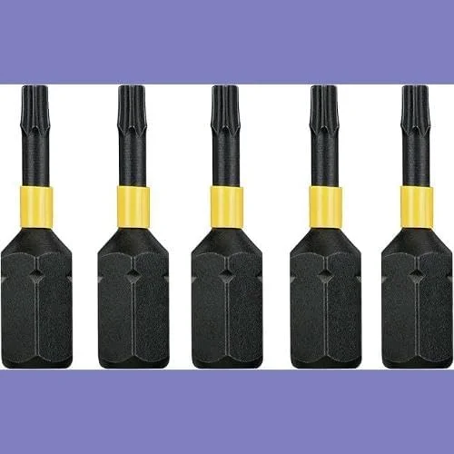 سَری پیچ‌گوشتی ضربه‌گیر دِوالت مدل T10 بسته 5 عددی – 25 میلی‌متر – DT7379T QZ