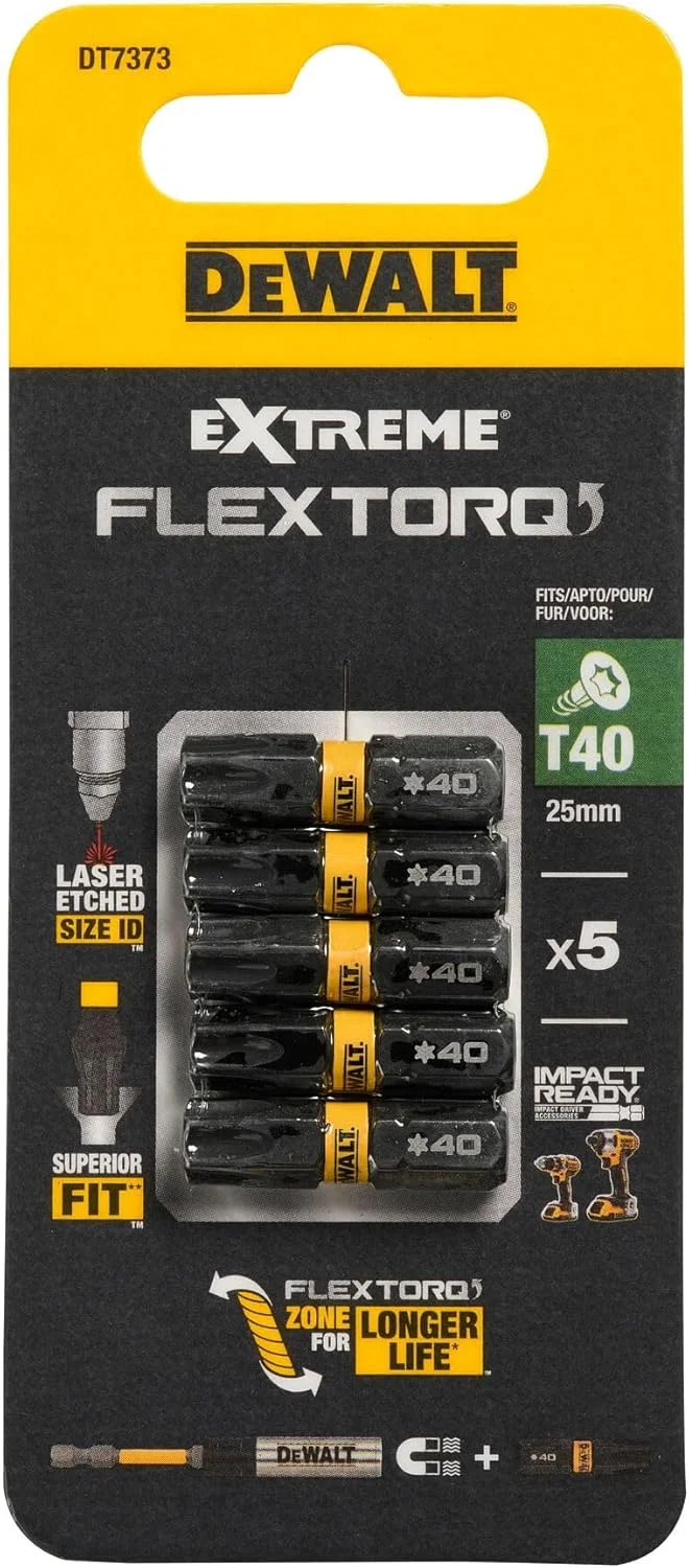 دیوالت DT7373-QZ - سری پیچ گوشتی ضربه ای 5 عددی T40