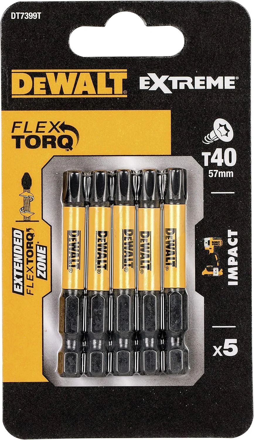 DEWALT DT7399T-QZ - سری پیچ گوشتی ضربه ای 5 عددی T40