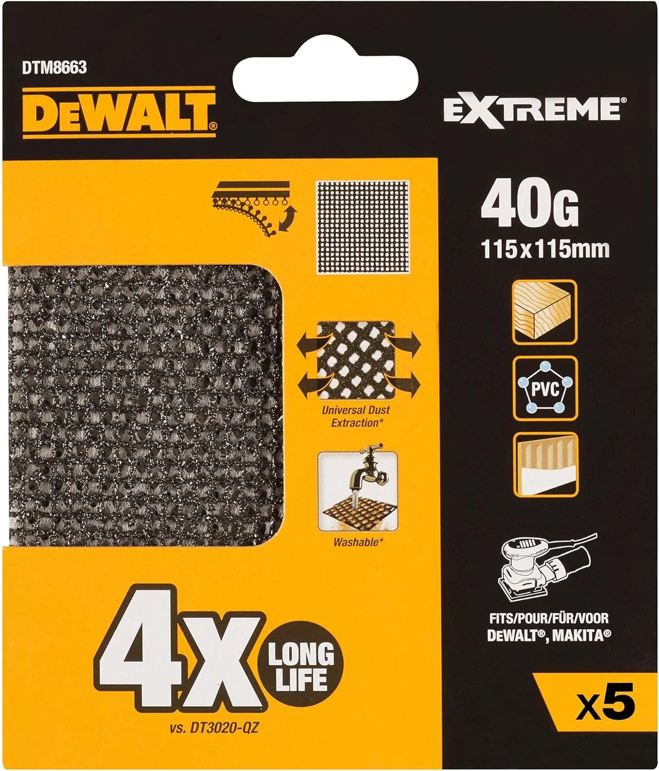 سنباده مشبک دیوالت مدل DTM8663-QZ سایز آزاد سنباده مشبک دیوالت مدل DTM8663-QZ سایز آزاد