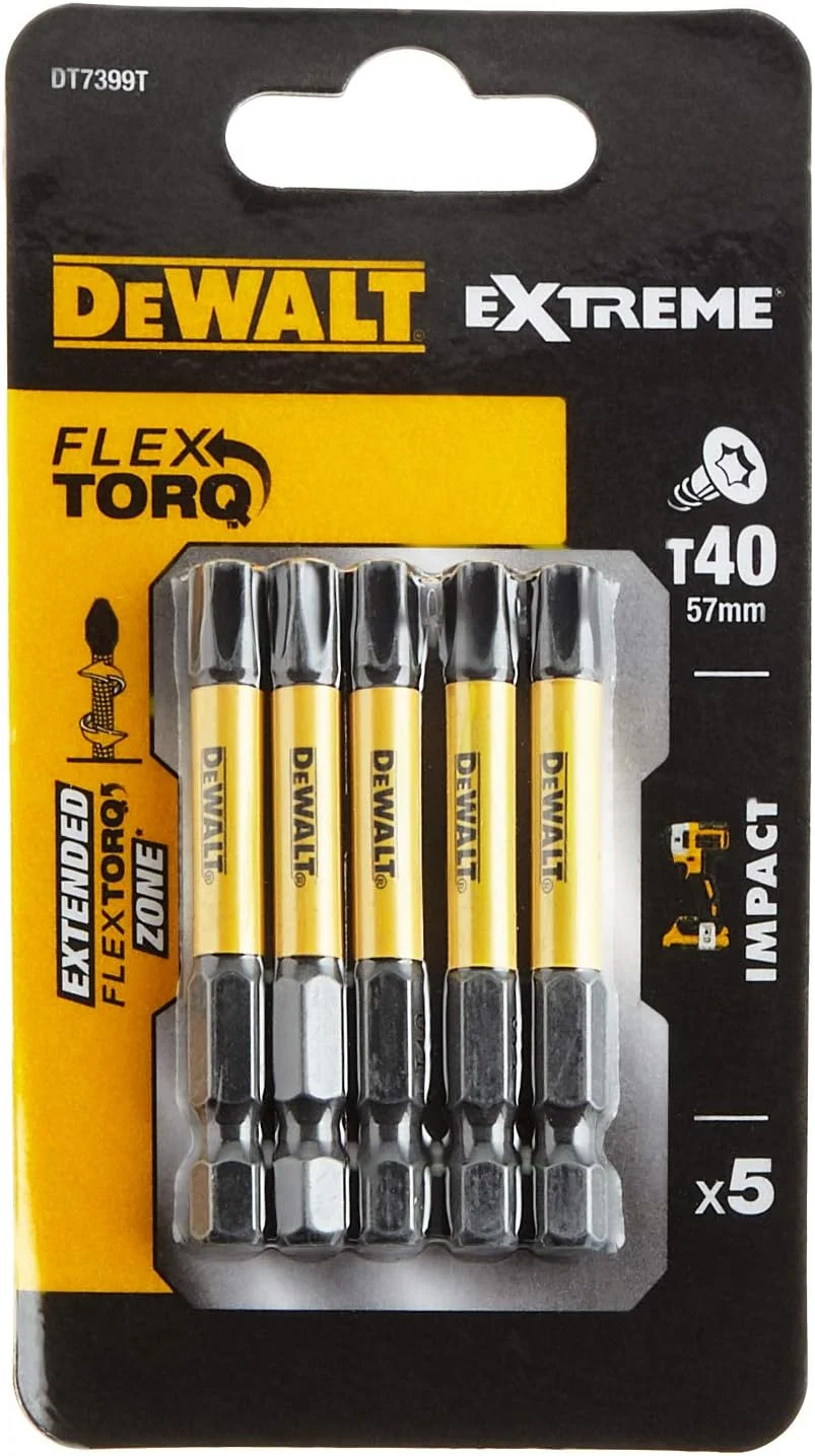DEWALT DT7399T-QZ - سری پیچ گوشتی ضربه ای 5 عددی T40