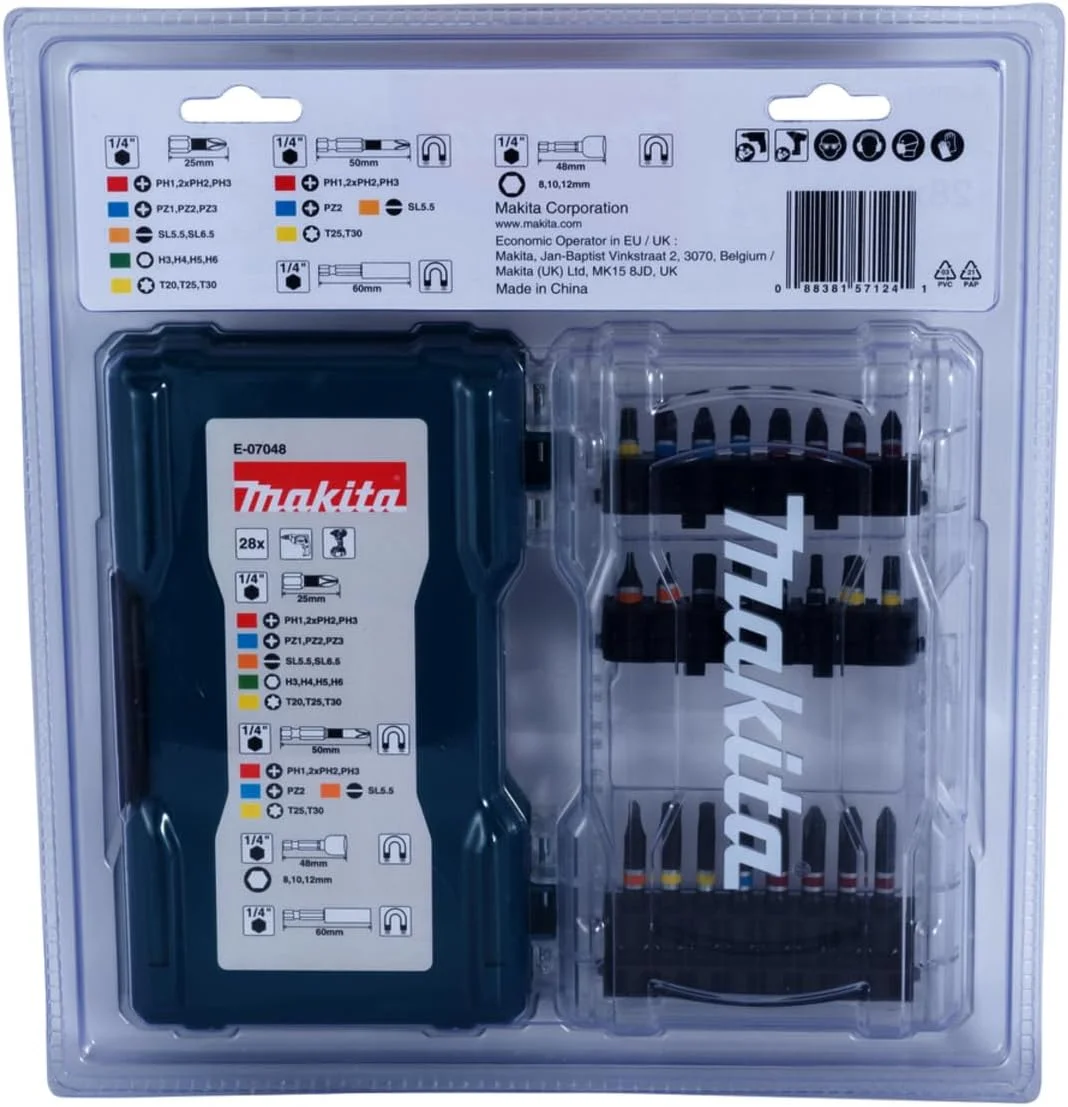 مجموعه 28 عددی مته و سری پیچ گوشتی ماکیتا مدل E-07048