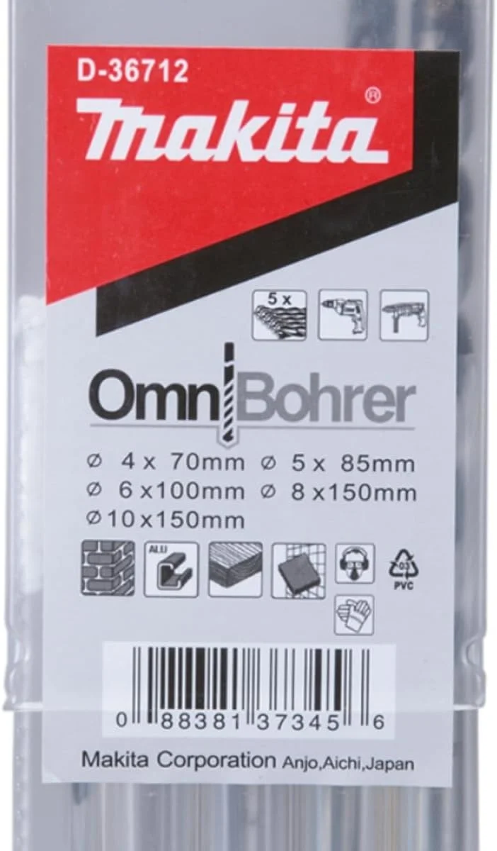 مجموعه مته 5 عددی همه کاره ماکیتا مدل D-36712