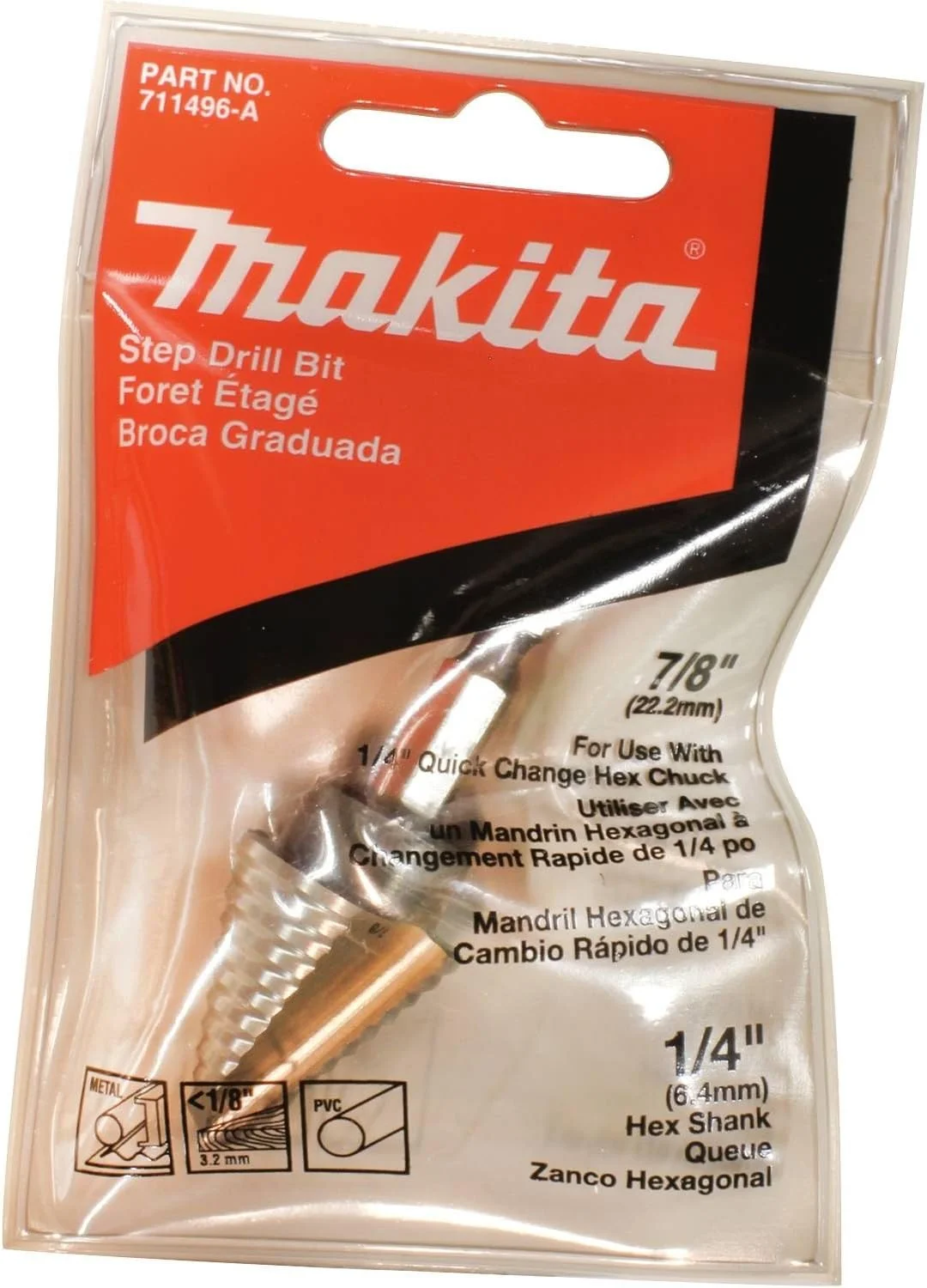 مته پله ای فولاد تندبر ماکیتا مدل 711496-A، سایز 7/8 اینچ