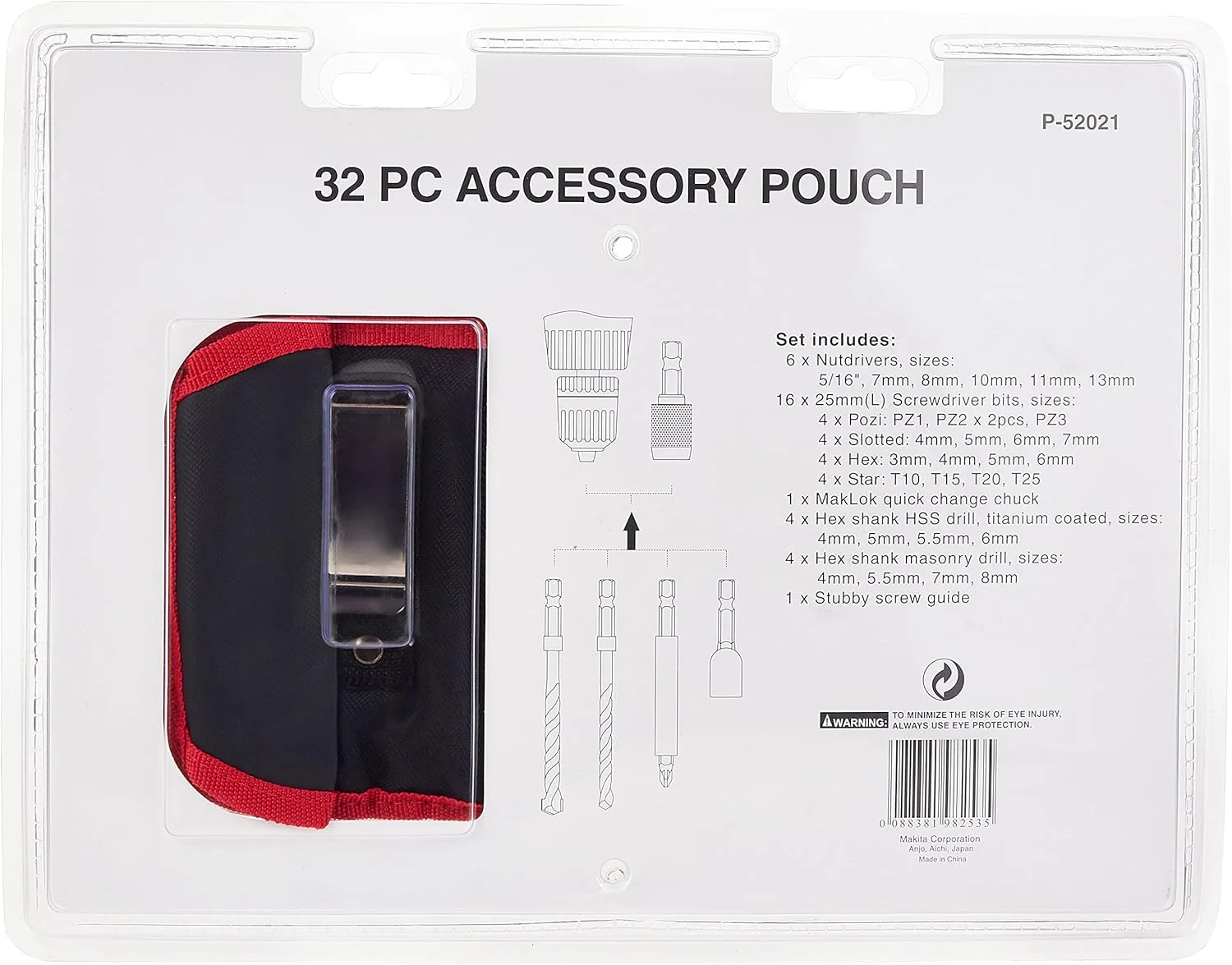 کیف لوازم جانبی ماکیتا مدل P-52021 شامل 32 قطعه