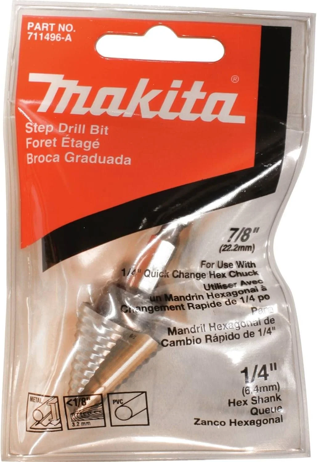 مته پله ای فولاد تندبر ماکیتا مدل 711496-A، سایز 7/8 اینچ