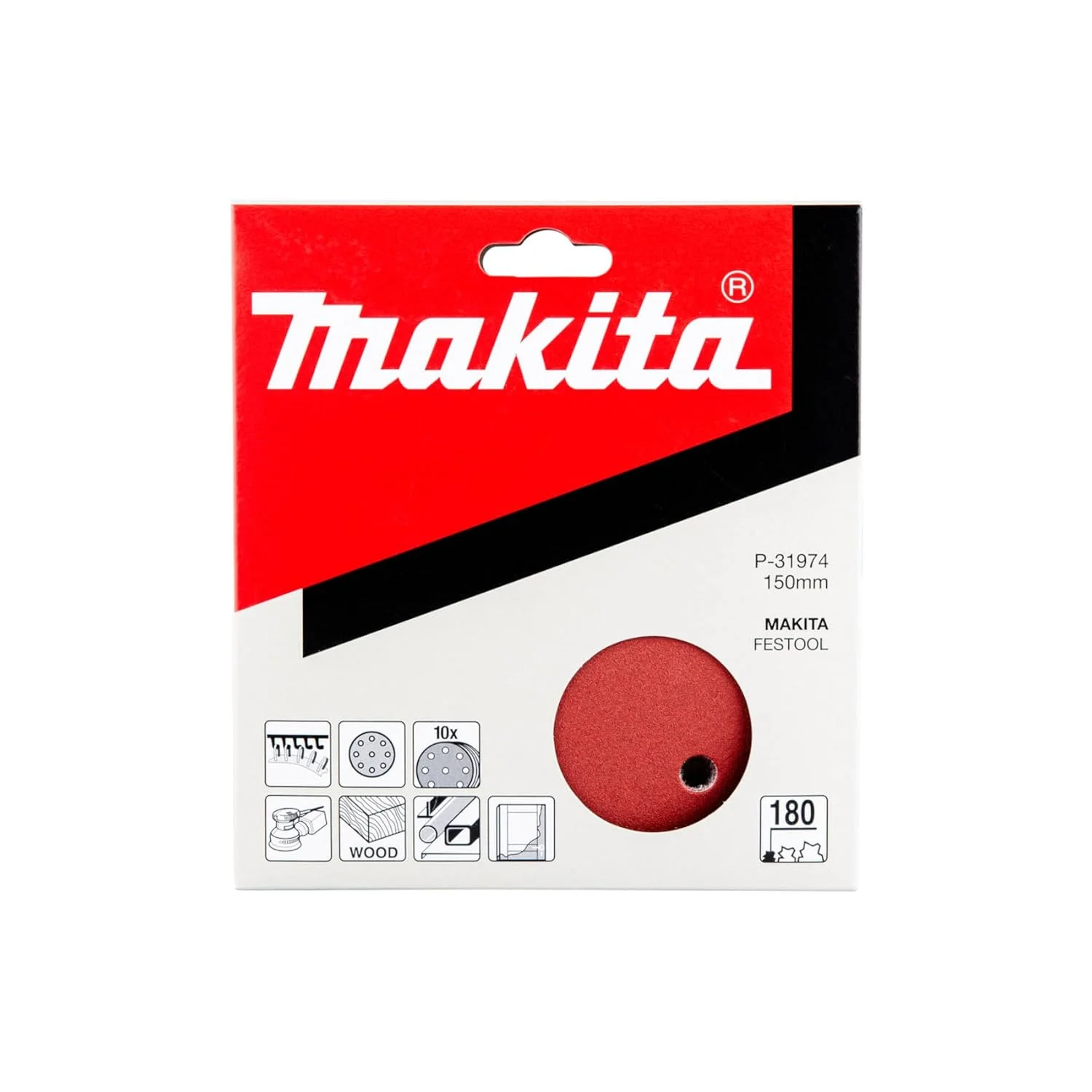 دیسک سنباده زبر ماکیتا P-31974، قطر 150 میلی متر، درجه زبری K180