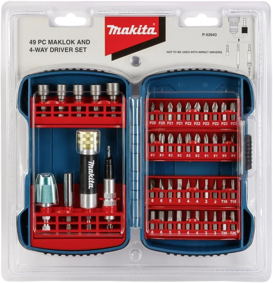 مجموعه ۴۹ عددی درایور ۴ طرفه و متعلقات ماکلاک ماکیتا مدل P-52043 مجموعه ۴۹ عددی درایور ۴ طرفه و متعلقات ماکلاک ماکیتا مدل P-52043