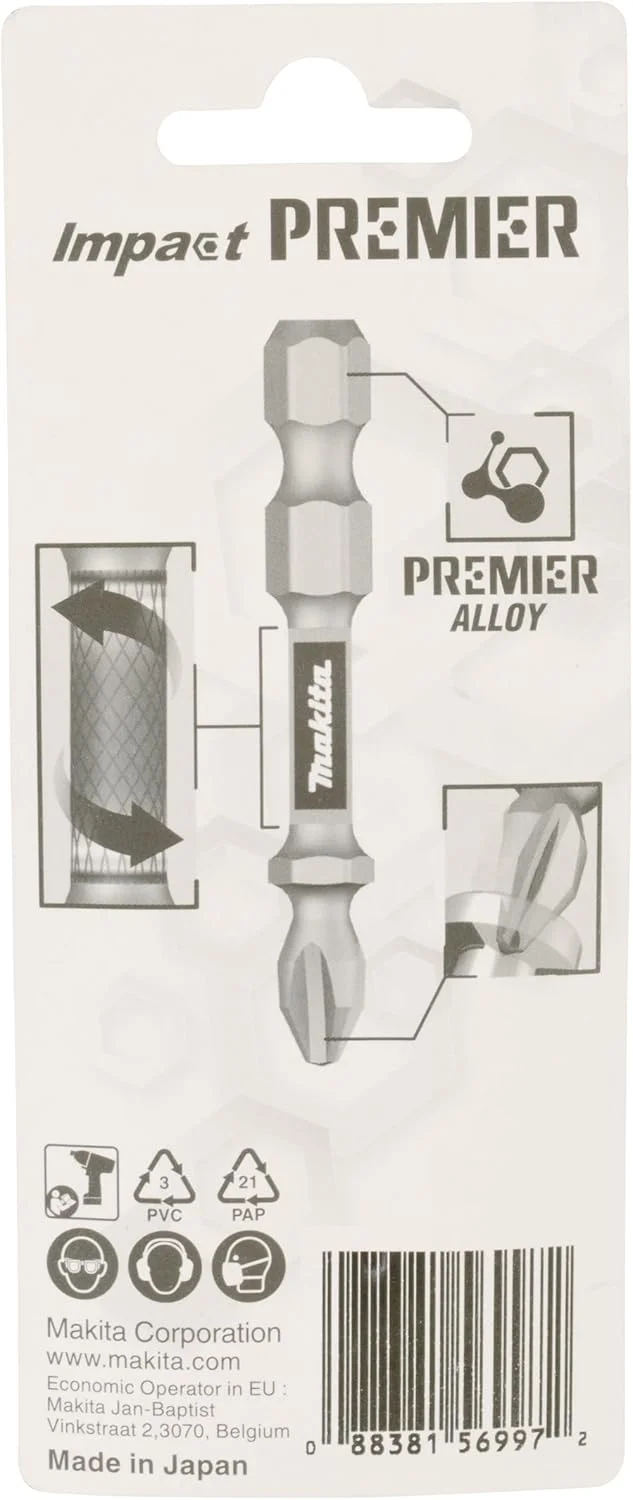 نوک پیچ گوشتی ماکیتا E-03311 Impact Premier Double Torsion Bit PZ3 50mm نوک پیچ گوشتی ماکیتا E-03311 Impact Premier Double Torsion Bit PZ3 50mm