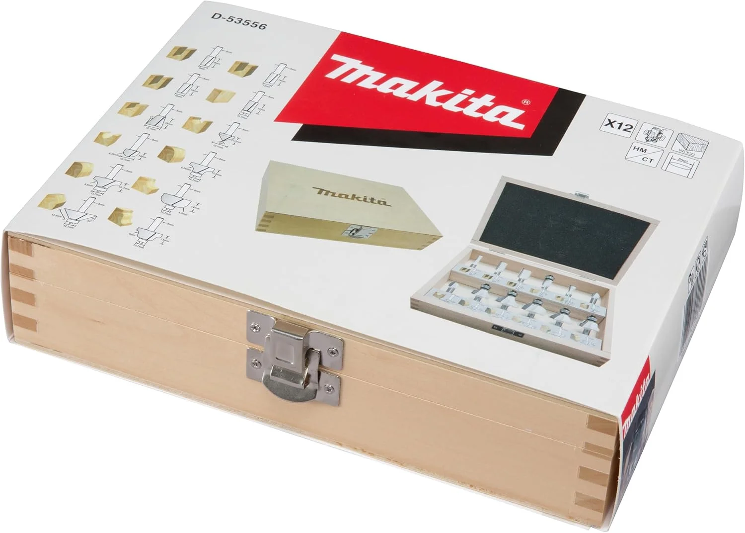 مجموعه فرز ماکیتا D-53556 سایز 8 میلی‌متر 12 عددی