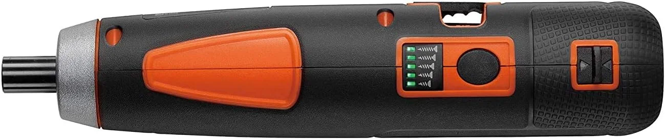 پیچ گوشتی برقی شارژی 4 ولت 5 نیوتن‌متر بلک اند دکر با 27 قطعه لوازم جانبی در جعبه ابزار برای پیچ کاری، بستن و سیم لخت کردن، نارنجی/مشکی - BD40K27-B5