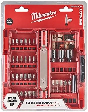 مجموعه 33 عددی سری پیچ گوشتی و بکس ضربه ای میلواکی مدل 4932430905، قرمز