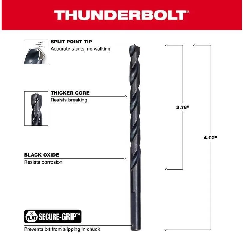 مته مشکی اکسید ¼ اینچی میلواکی مدل 48-89-2722، بسته 1 عددی مته مشکی اکسید ¼ اینچی میلواکی مدل 48-89-2722، بسته 1 عددی