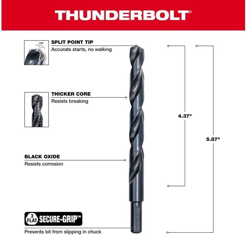 مته اکسید سیاه تاندربولت میلواکی سایز 31/64 اینچ مدل 48-89-2737